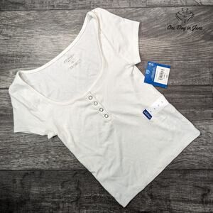 Arizona Jean Co. Ribbed Short Sleeve Crop Top Size XS